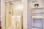 Guest bathroom with walk in shower